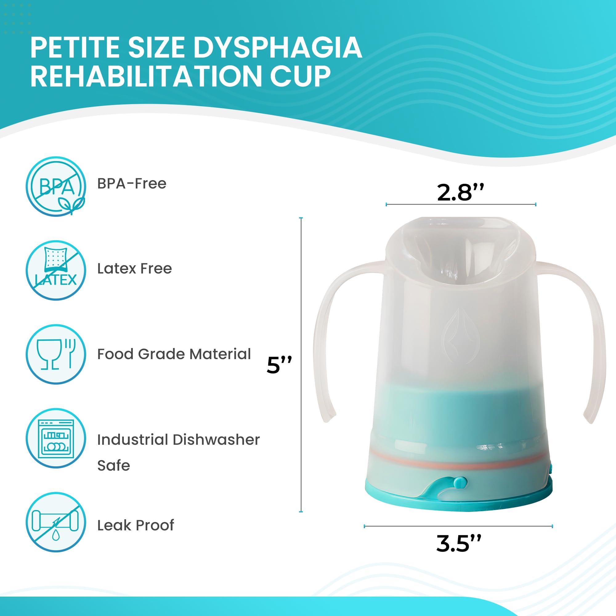 RiJe RiJe Petite Dysphagia Regulating Drinking Cup for Difficulty Swallowing Disorders (5 oz) Controlled Sips Cup Prevents Aspiration - 2 Handles for Secure Grip - Adjustable 4cc-12cc, Made in Canada