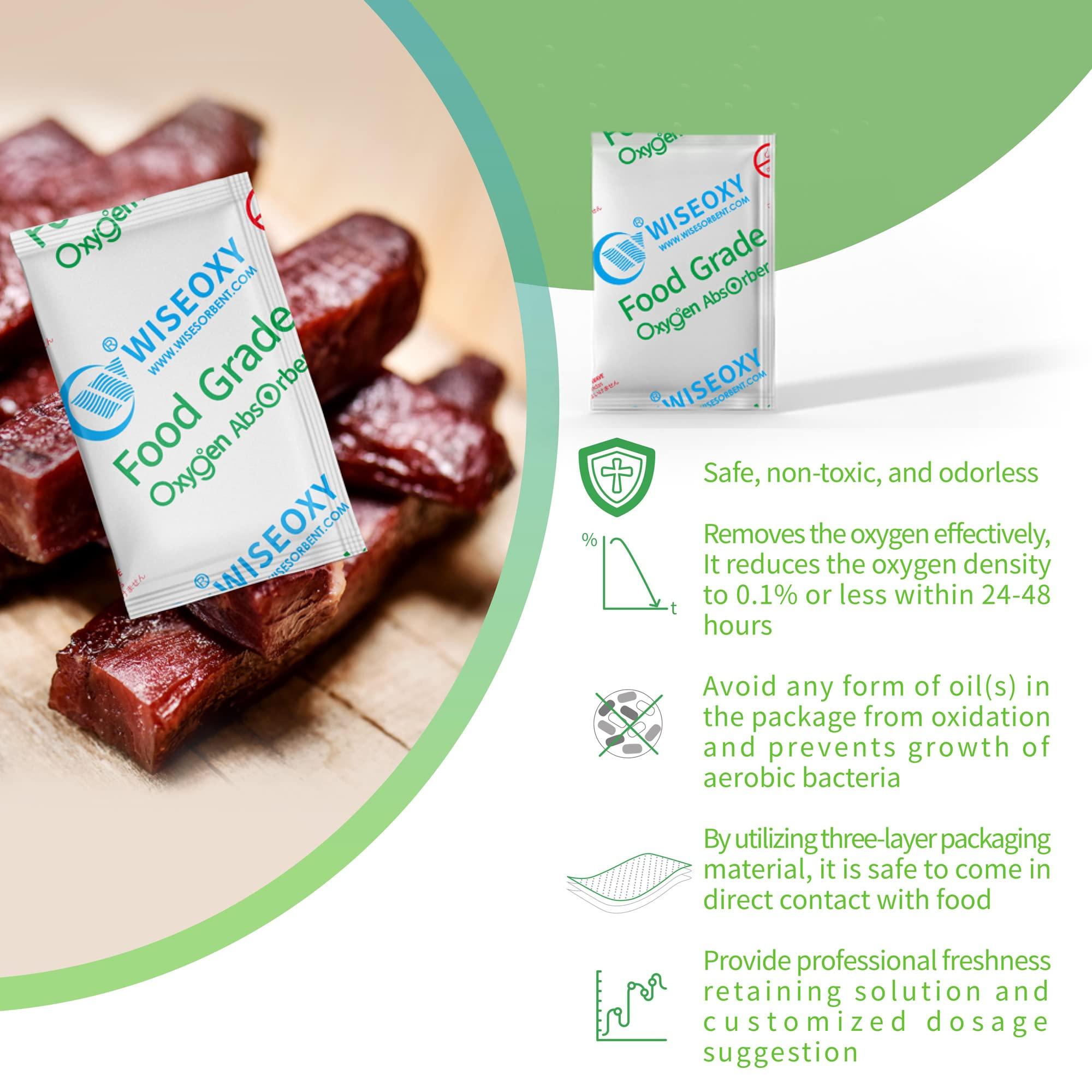 Wisesorb Wisesorb 500CC 100 Packs Oxygen Absorbers for Food Storage, Food Grade Oxygen Absorbers, O2 Absorbers Food Grade for Food Storage