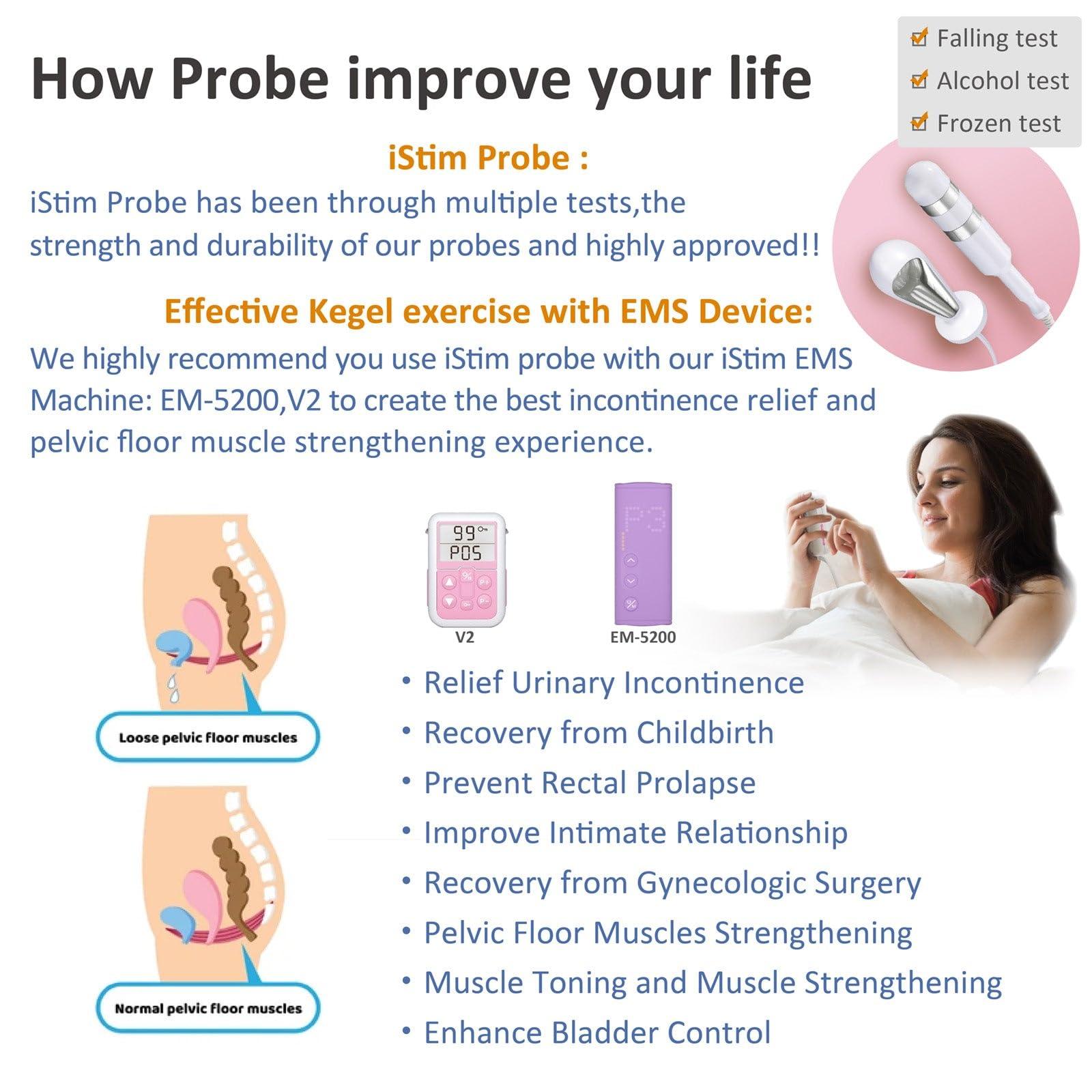 iSTIM iStim Medical Probe for Pelvic Floor Electrical Muscle Stimulation, Incontinence Relief - Compatible with Incontinence EMS Machine