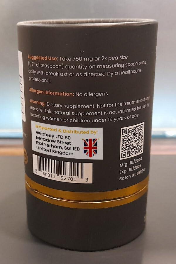 BeepWell BeepWell Shilajit Resin Himalayan Pure Natural Ashwagandha Maca Root Black Pepper Authentic Chilajil Men Women Gold Ayurvedic, 72% Fulvic Acid 85+ Trace Minerals, 50 Servings, 40 Grams