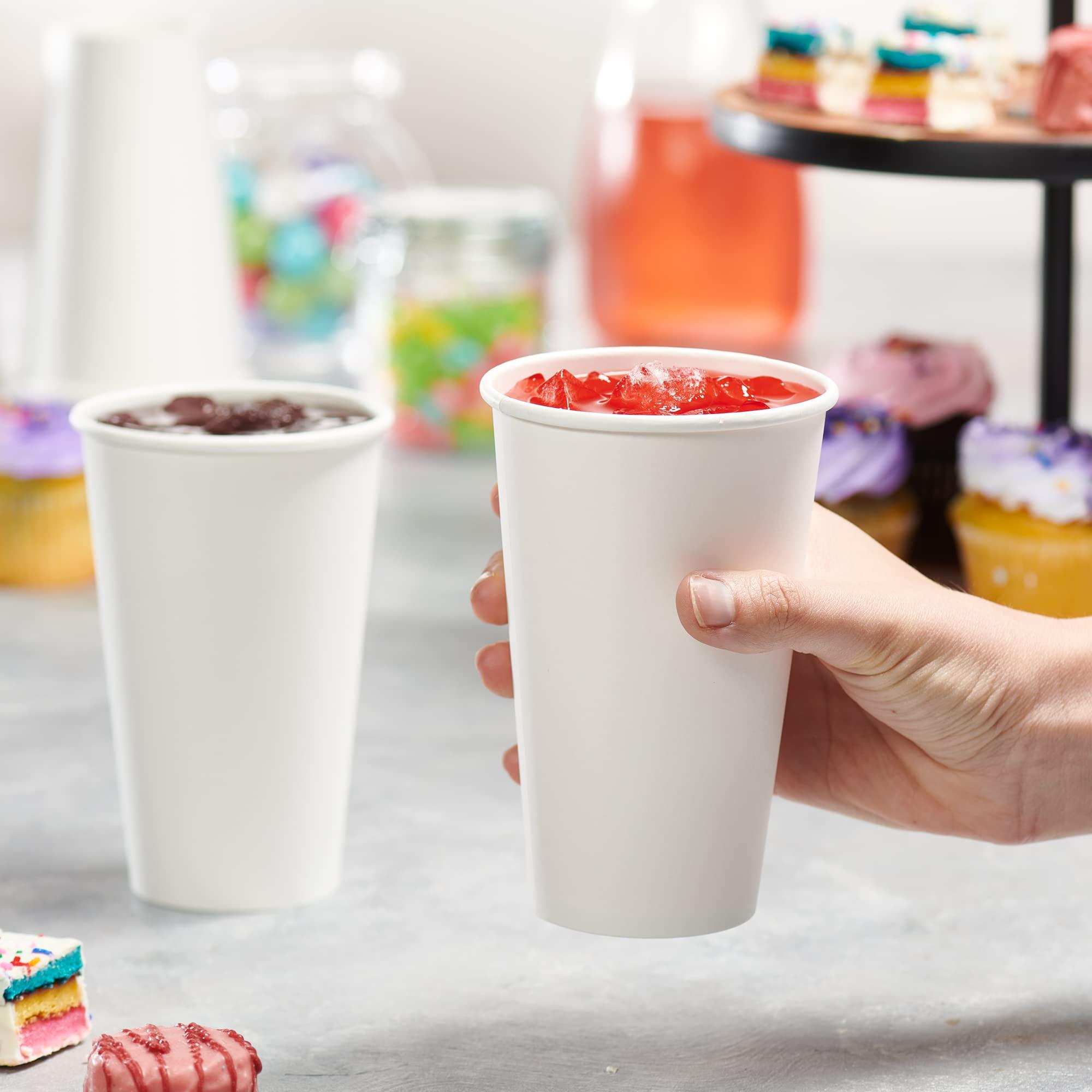 Comfy Package Comfy Package [16 oz. - 100 Count Disposable White Paper Cups, Hot Coffee Cups - Eco-Friendly Hot Cups