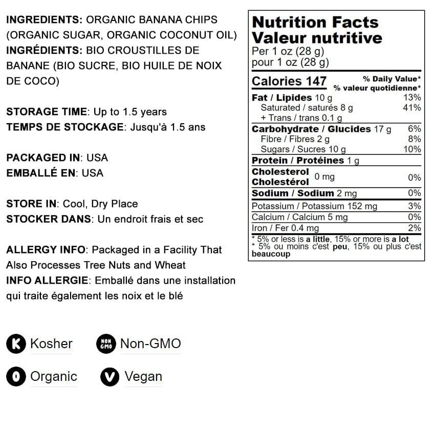 Food to Live Food to Live Organic Banana Chips, 10 Pounds Sweetened, Unsulfured, Non-GMO, Kosher, Vegan, Bulk