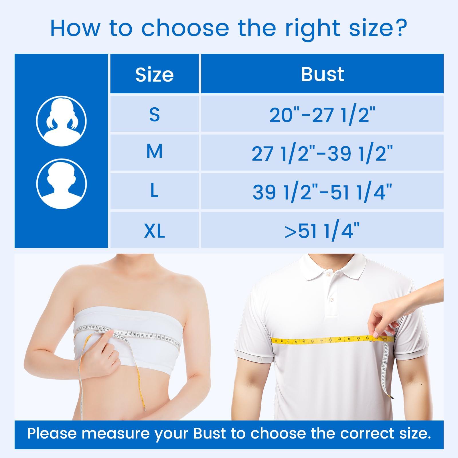 Velpeau Velpeau Arm Sling for Sleep, Shoulder Immobilizer for Women & Men - Very Soft Sling for Rotator Cuff Tear, Fractured, Dislocation, Broken, Postoperative, Fits Left & Right (Blue, M: Bust 27.5-39.5)