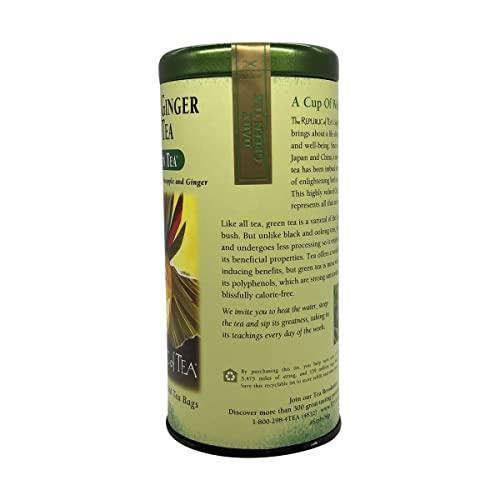 The Republic of Tea The Republic of Tea – Pineapple Ginger Daily Green Tea, 50 Tea Bag Tin