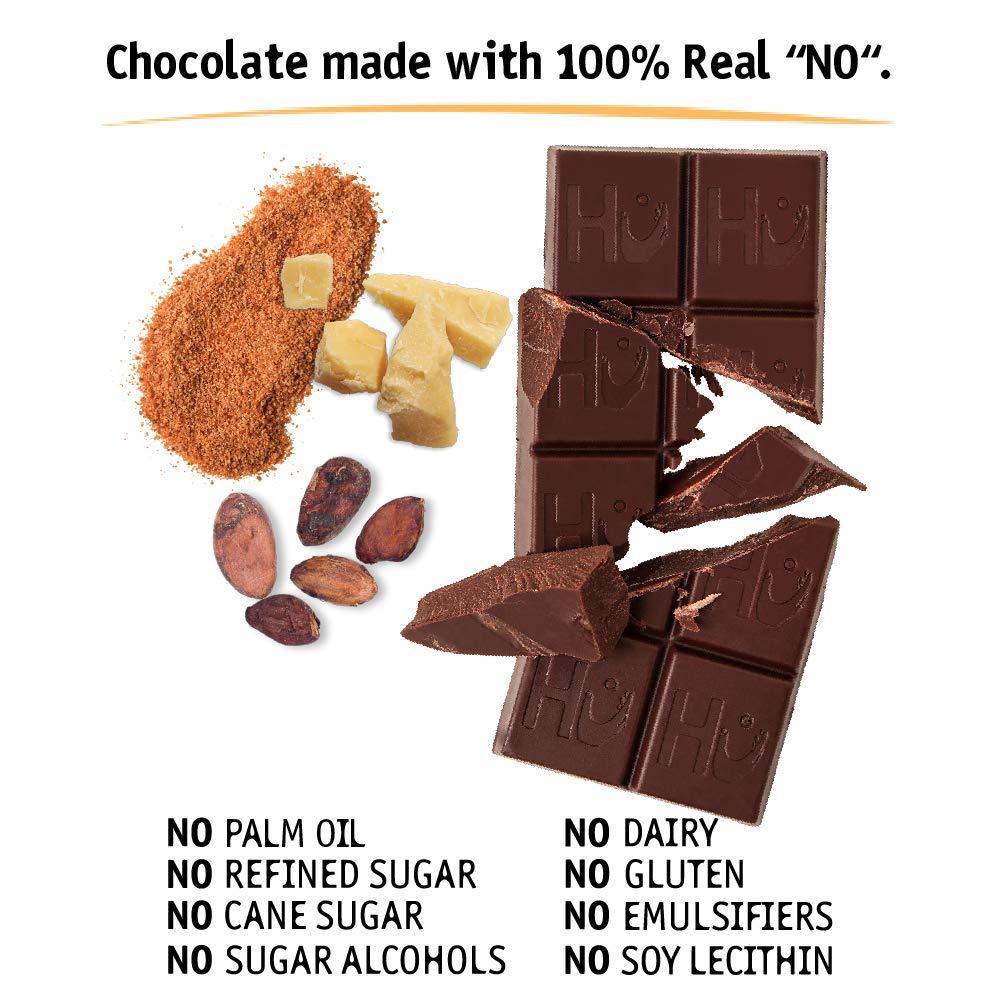 Hu Hu Chocolate Bars | 8 Pack Simple Chocolate | Natural Organic Vegan, Gluten Free, Paleo, Non GMO, Fair Trade Dark Chocolate | 2.1oz Each