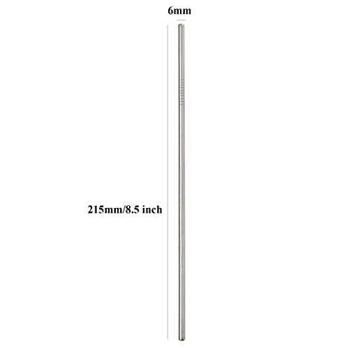 NiceCaTeLe Metal Straws 100 Pack. 8.5\" Reusable Stainless Steel Straight Straws in Bulk Order for Drinks.Drinking Straws Wholesale for 30 oz & 20 oz Tumblers Yeti Water Bottle(8.5\" - Silver, 100pcs - Straight)