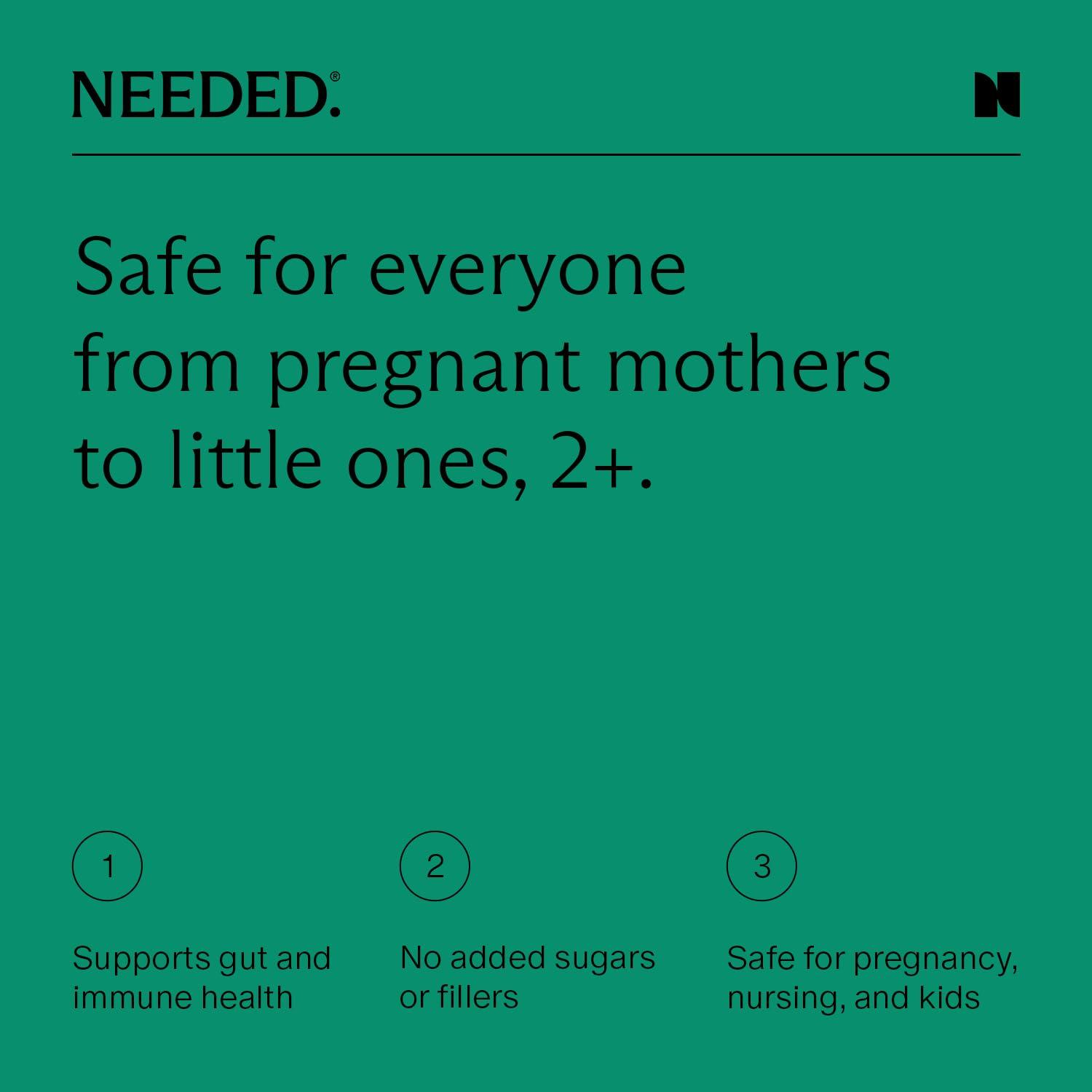 Needed. Needed. Immune Support Immunity Powder - for The Whole Family - Pregnancy Safe Immunity Supplement - Zinc with Elderberry - Easy-to-Take