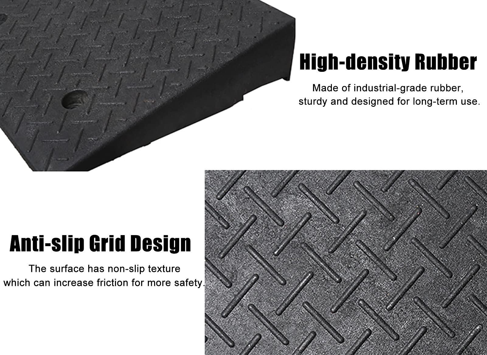 CTXDLK Loading Ramps, Threshold Ramp, Stair Steps Threshold Doorways Ramp for Wheelchairs/Car, 1.5inch / 2inch / 3inch / 4inch Rise Garage Door Driveway Non-Slip Small Ramps, Load 3tons (Size : 8cm/3.1in),P