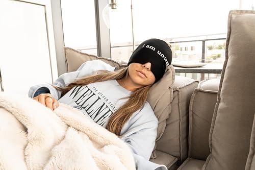 Huggs Huggs Migraine Relief Cap - I Am Unwell - Cooling Gel Head Wrap, Cold Compress Cap for Headache, Stress, & Tension