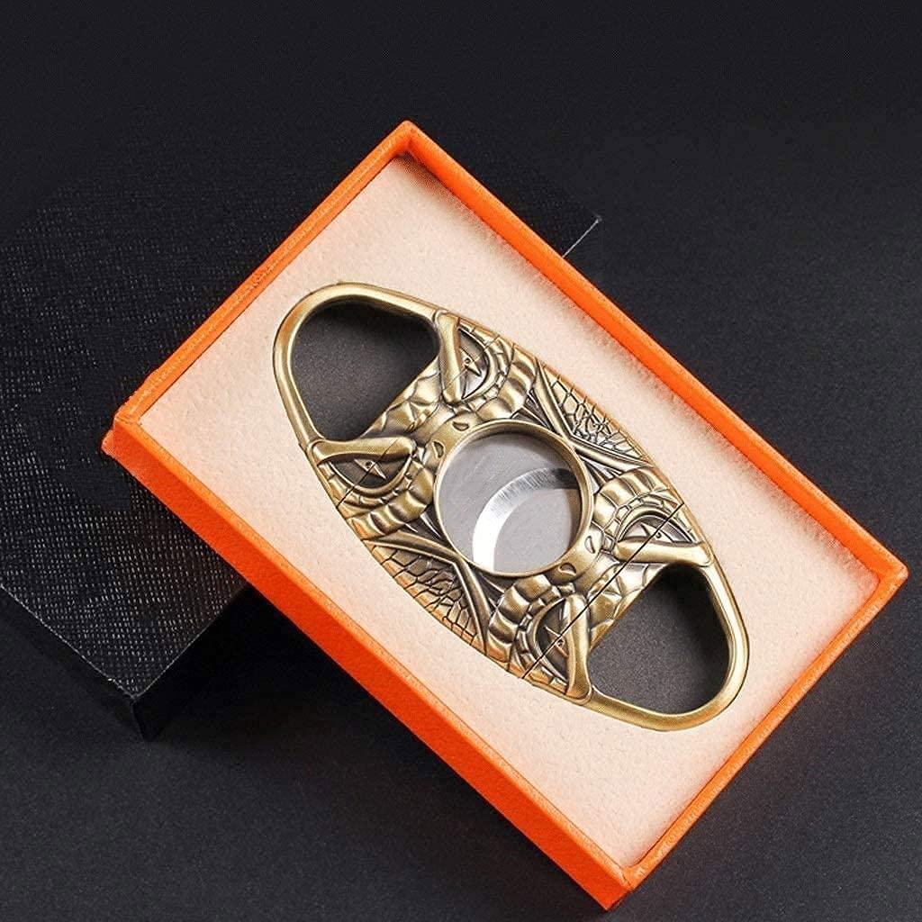 KANDUO KANDUO Cigar Cutter Antique Bronze Engrave Stainless Steel Double Cut Blade Cigar Guillotine,Stainless Steel Cigar Cutter Portable Cigar Cutter