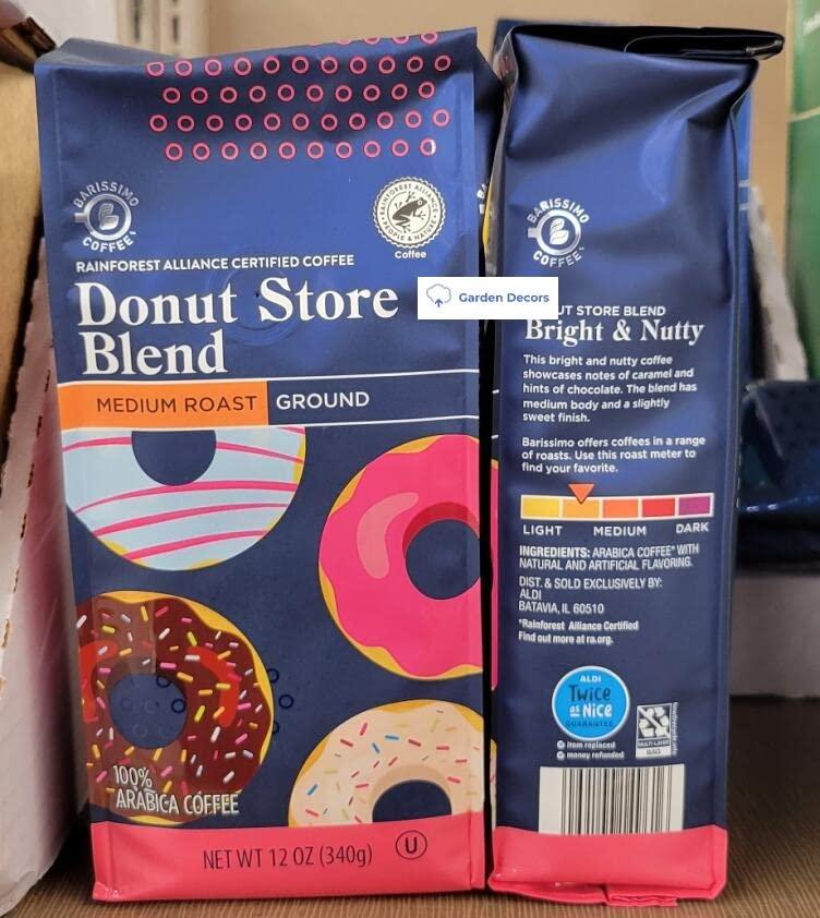 Barissimo Coffee Barissimo Donut Store Blend Ground Coffee Medium Roast 12oz 340g (Two Bags)