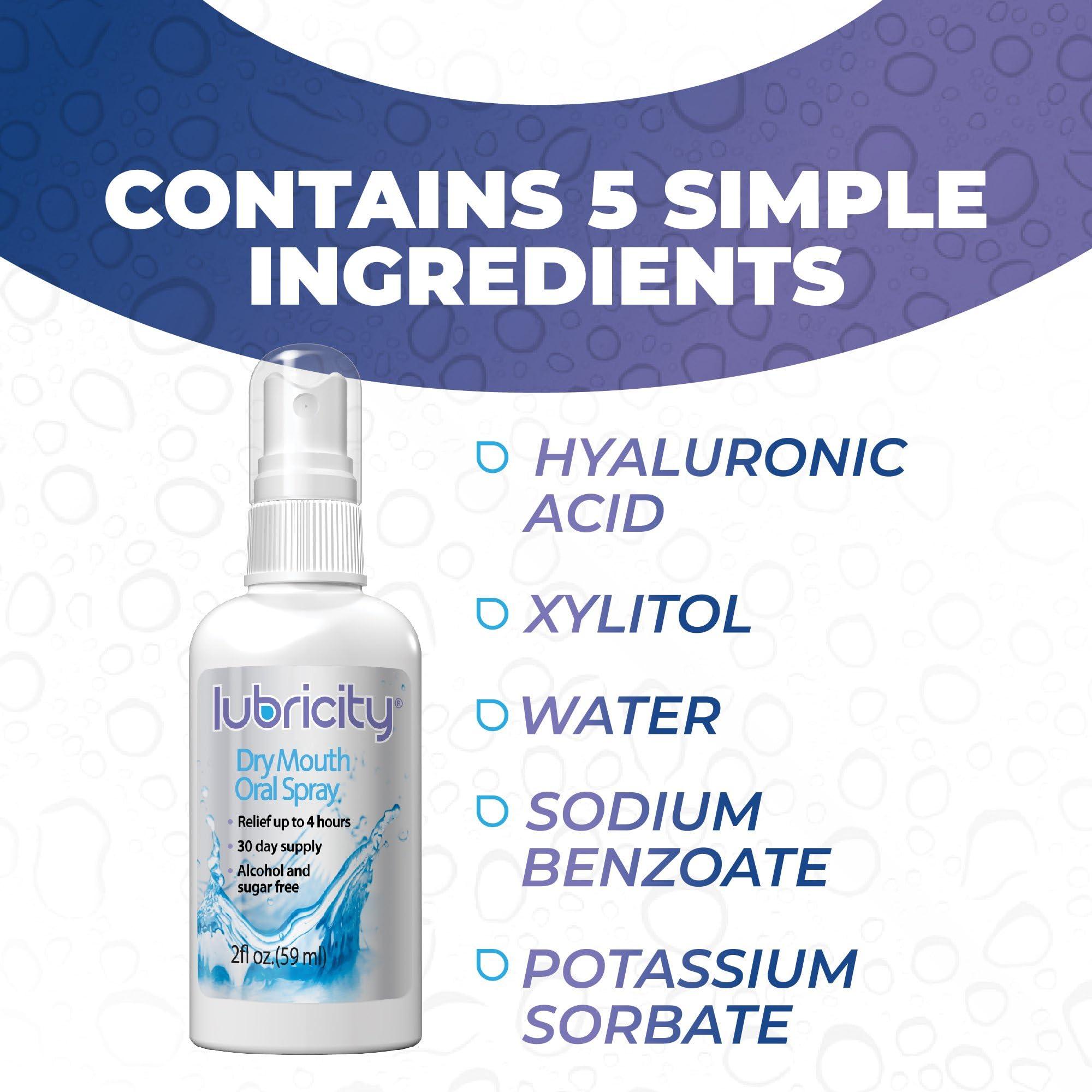 Lubricity Lubricity Dry Mouth Oral Spray for Symptomatic Relief of Dry Mouth, Flavorless - 2 oz, 30 Day Supply