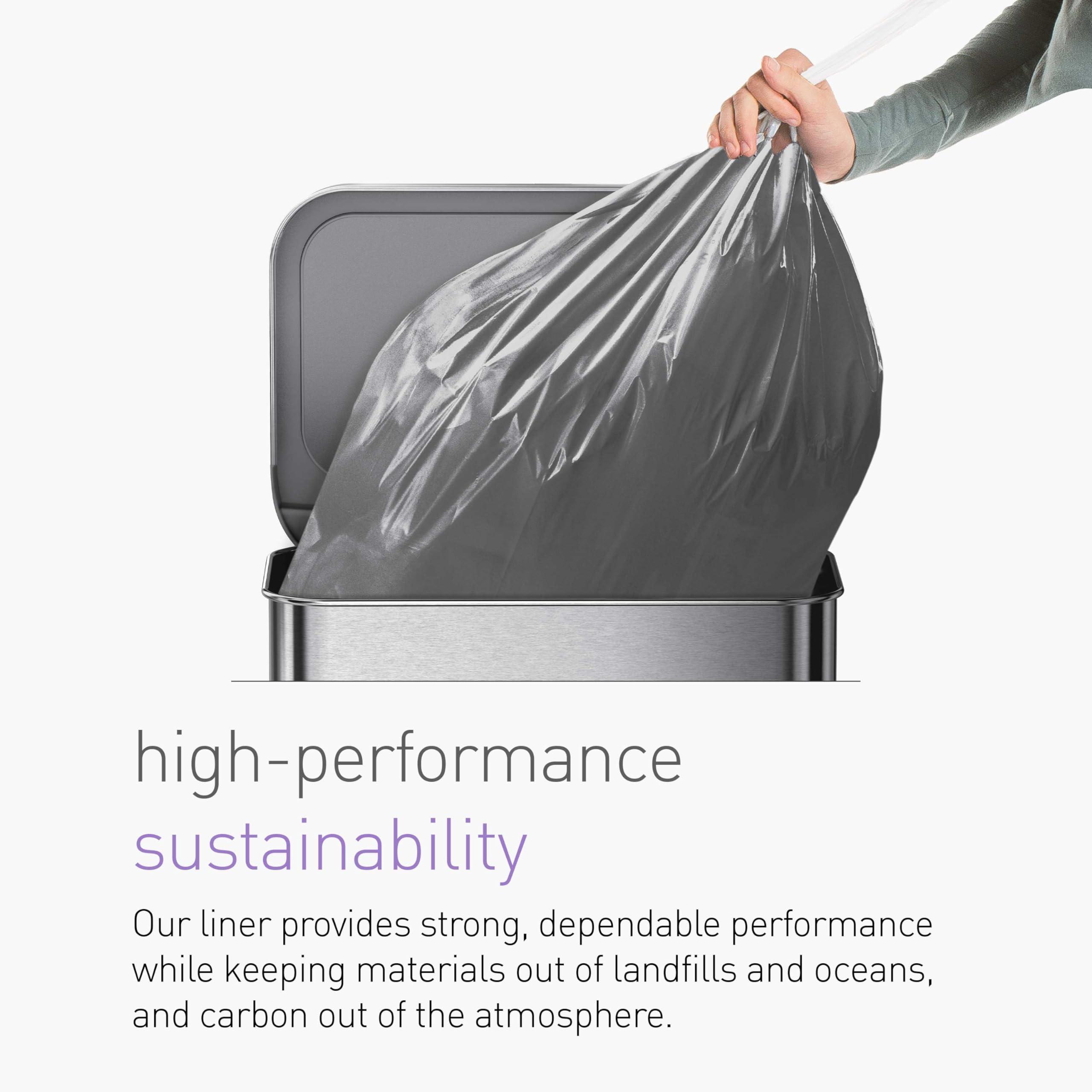 simplehuman simplehuman Code H 200 Count, Genuine Odorsorb Custom Fit Liners, Drawstring Odor Absorbing Trash Bags in Dispenser Packs, 30-35 Liter / 8-9 Gallon