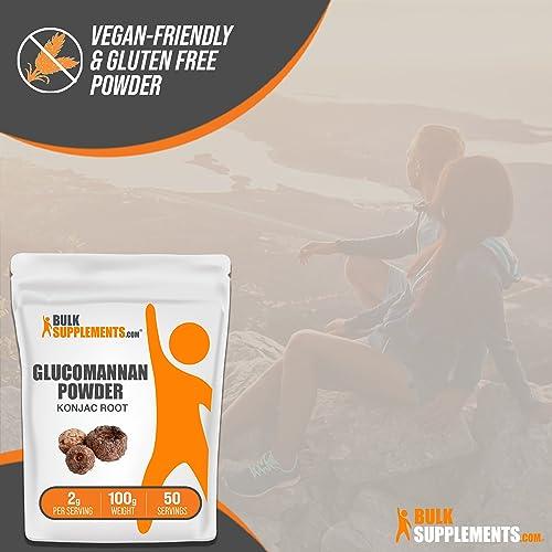 BulkSupplements BulkSupplements.com Glucomannan Powder - Konjac Root Extract Powder, Fiber Supplement Powder, Konjac Powder - Gluten Free, 2g per Serving, 100g (3.5 oz) (Pack of 1)