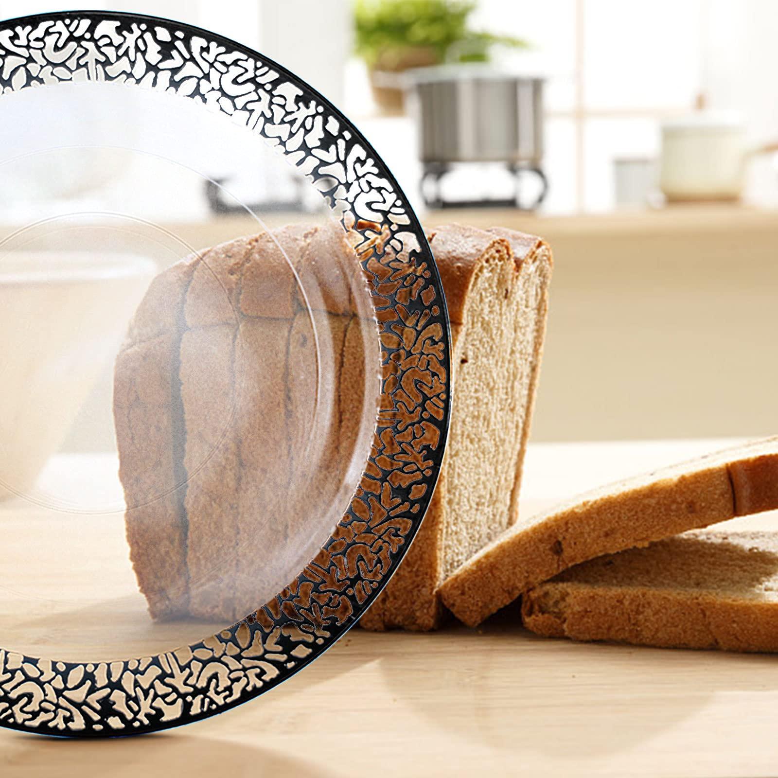 U-QE U-QE 100pcs Clear and Black Plastic Plates - Black Plates Disposable for Party - Black Disposable Plates for Premium Party Supplies Including 50 Dinner Plates 10.25 \'\' &50 Dessert Plates 7.5 \'\'