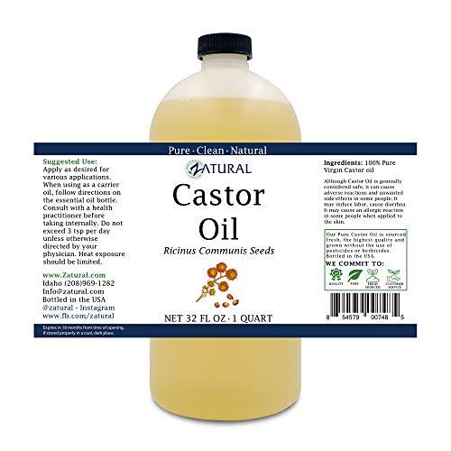 Zatural Castor Oil-Ricinus Communis-100% Pure, Clean Castor Oil(32 Ounce)