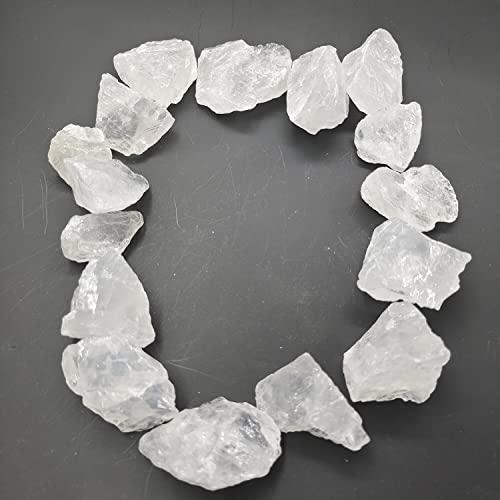 HaoChong HaoChong 250g White Quartz Rough Stones BulkNatural Raw Quartz Crystal Fountain Rocks for Cabbing,Tumbling,Polishing,Wrapping, Reiki,Aquarium Decoration,Healing Crystals(White)