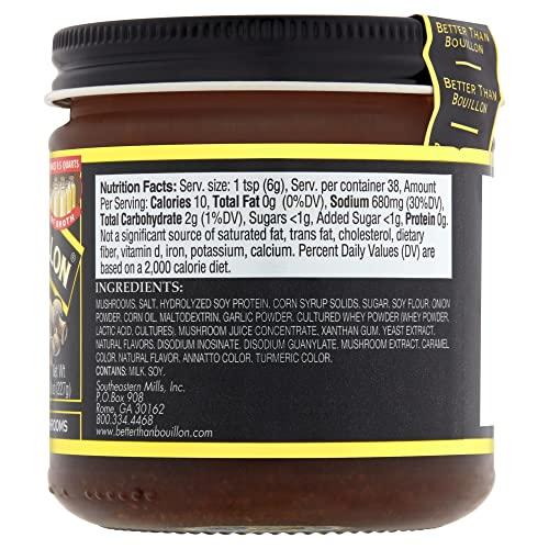 Better Than Bouillon Better Than Bouillon Premium Mushroom Base, Made from Seasoned & Concentrated Mushrooms, Makes 9.5 Quarts of Broth, 38 Servings, 8 OZ (Single)