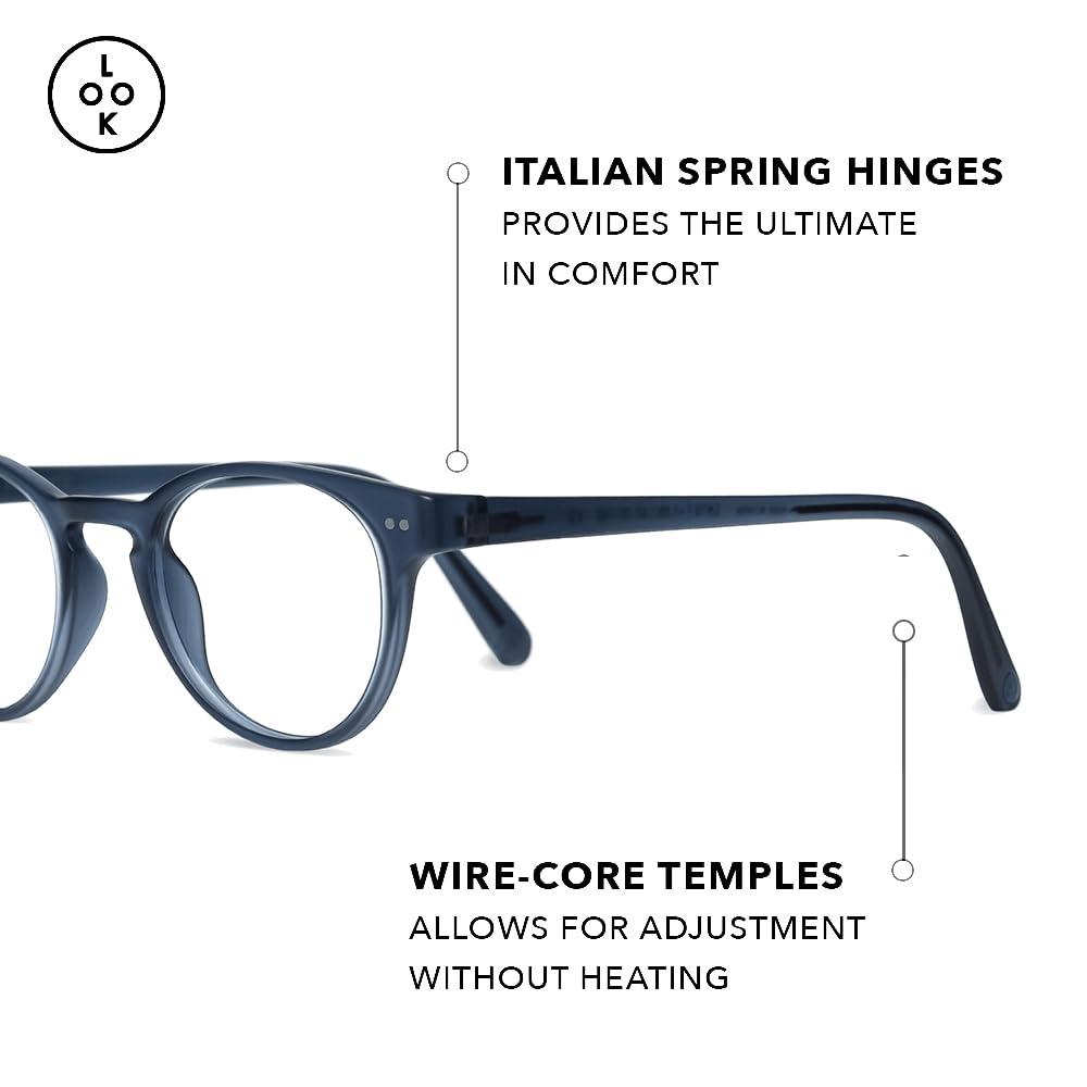 LOOK OPTIC LOOK OPTIC Abbey Reader - Stylish Unisex Ultra-lightweight Reading Glasses with Scratch-Resistant, Prescription-Quality (Full Magnification - Not Progressives) 3.00, Navy