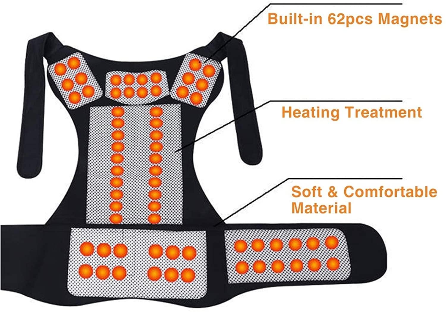 SJHY Posture Corrector Self-Heating Vest Back Brace for Upper and Lower Back Support,Adjustable Back Straightener Back Braces for Neck Shoulder Back Posture (Size : X-Large)