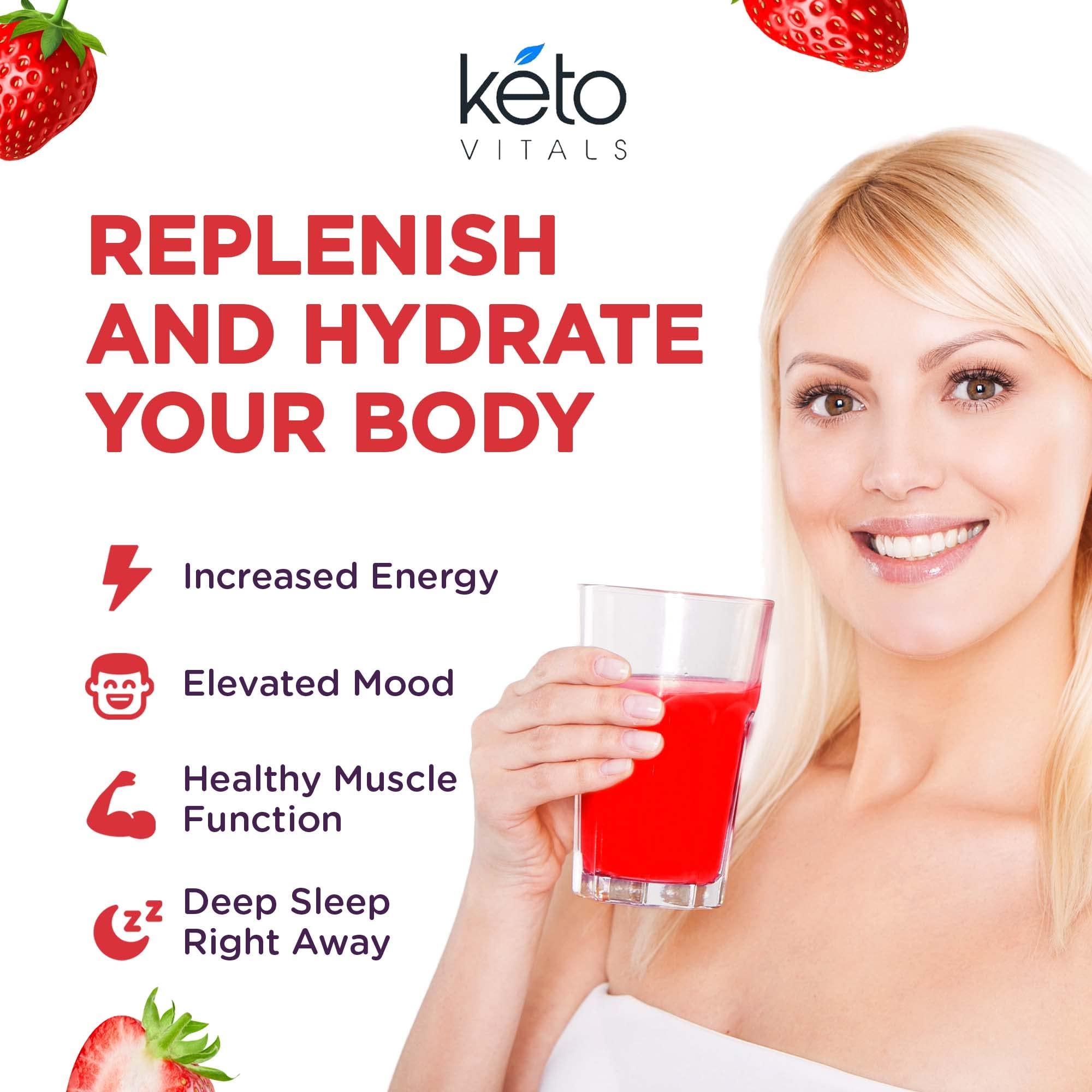 Keto Vitals Keto Vitals Electrolyte Powder | Keto-Friendly Electrolytes with Potassium, Magnesium, Sodium, Calcium | Keto Electrolytes Supplement Energy Drink Mix | Sugar-Free, Zero Calories, Zero Carbs