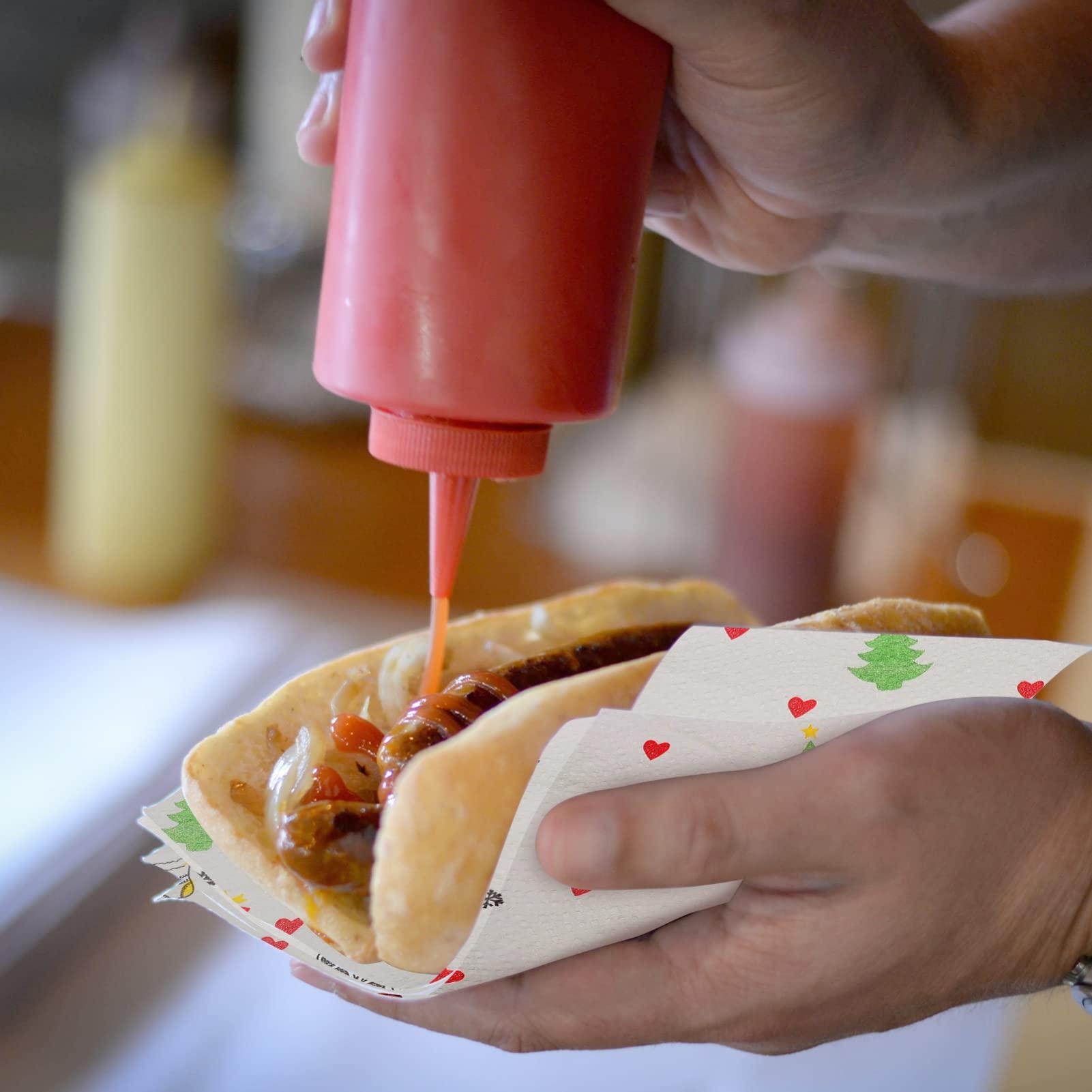 Angoily Angoily Food Paper Sheets, 10 Rolls Christmas Baking Fried Food Paper Food Basket Liners, Sandwich Paper Wraps