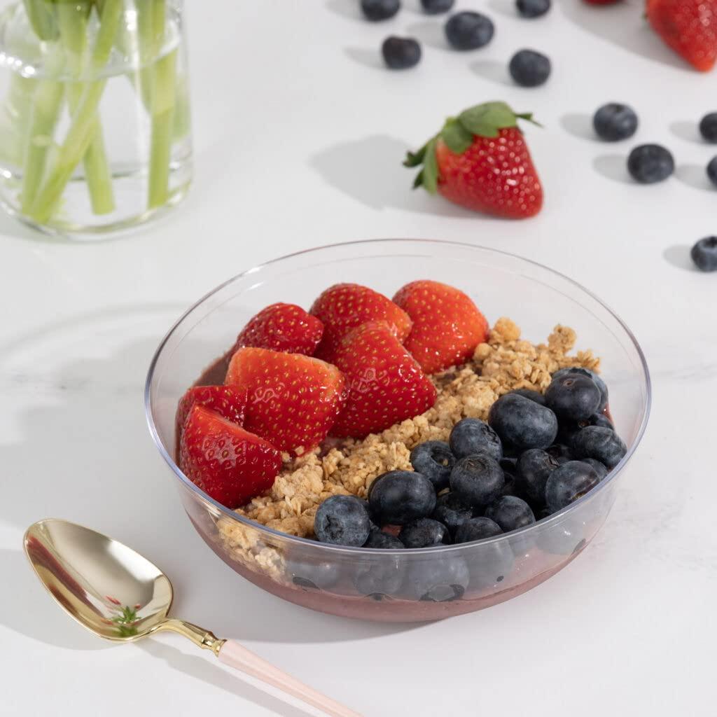 EcoQuality EcoQuality 16oz Clear Round Plastic Bowls - Disposable Plastic Soup Bowls, Heavy Duty Salad Bowls, Reusable Soup Bowl, Baby Showers, Weddings, Birthday Party, BPA Free (60)