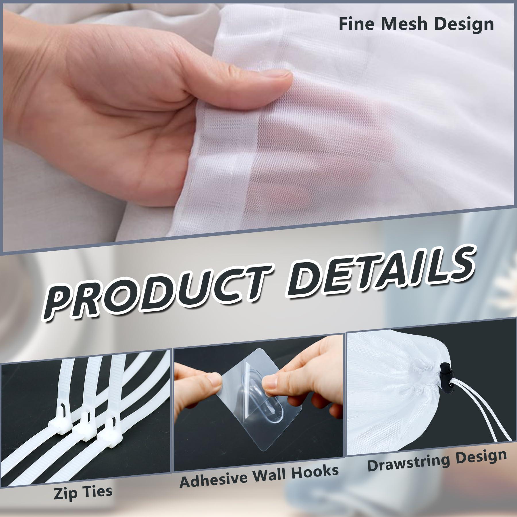 Flamorrow Flamorrow 2 Pack Dryer Vent Lint Bags, Lint Traps for Indoor Outdoor Dryer Vents, Lint Dust Bag Capturing Lint and Dust