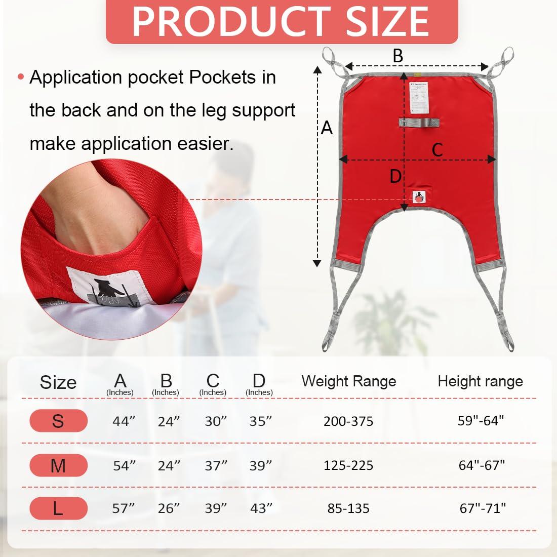 EZ Assistive EZ Assistive Hoyer Lift Sling for Toileting, Patient Lift Sling with Divided Leg U-Sling for Transfer Sling, 500lbs Weight Capacity (Medium)