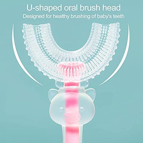 ZXXX ZXXX Kids Toothbrushes - 360 Oral Teeth Thorough Cleaning Massaging U-Shaped Silicone Toothbrush for Toddlers and Children Age 1-3