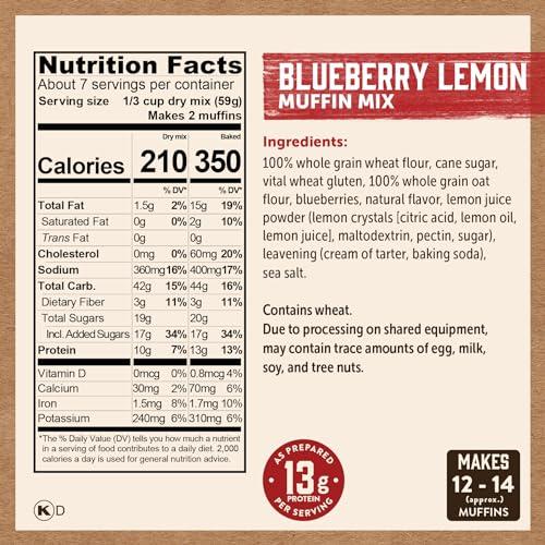 Kodiak Cakes Kodiak Cakes Muffin Mix, Blueberry, 14 Ounce, Pack of 6