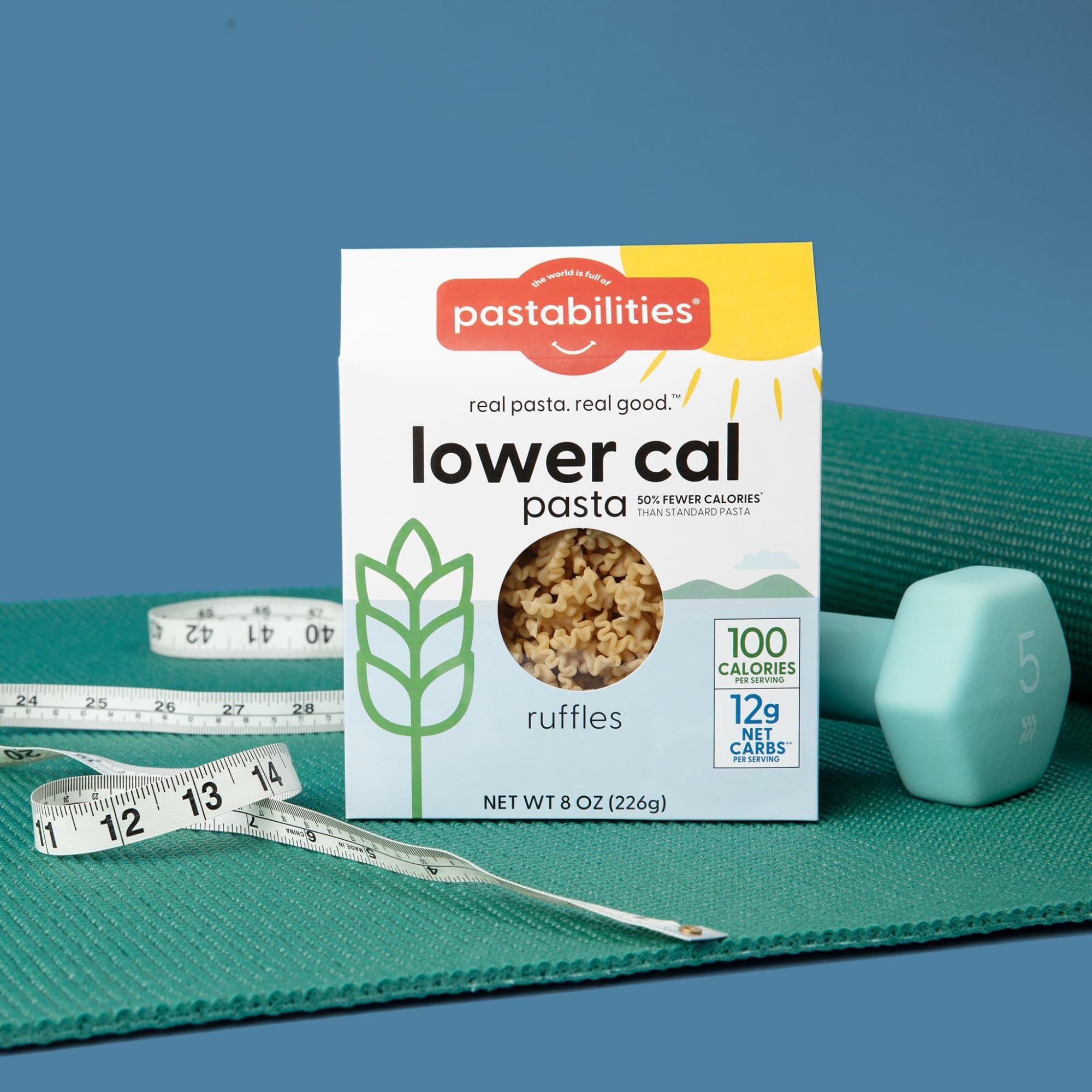 pastabilities Pastabilities, Lower Calorie Pasta, Ruffles 100 Calories/Serving Low Net Carbs, Low Calorie, Non-GMO, High Fiber, Vegan, Plant-Based, Enhanced Nutrients, Delicious Taste & Texture (8 Ounce, 6 Pack)