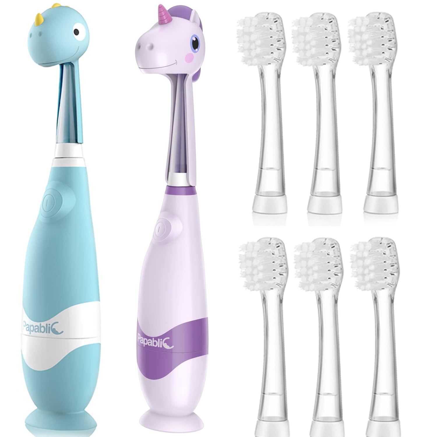 Papablic Papablic Toddler Sonic Electric Toothbrush with Covers for Babies and Toddlers Ages 1-3 Years, Debby Bundle with Arya