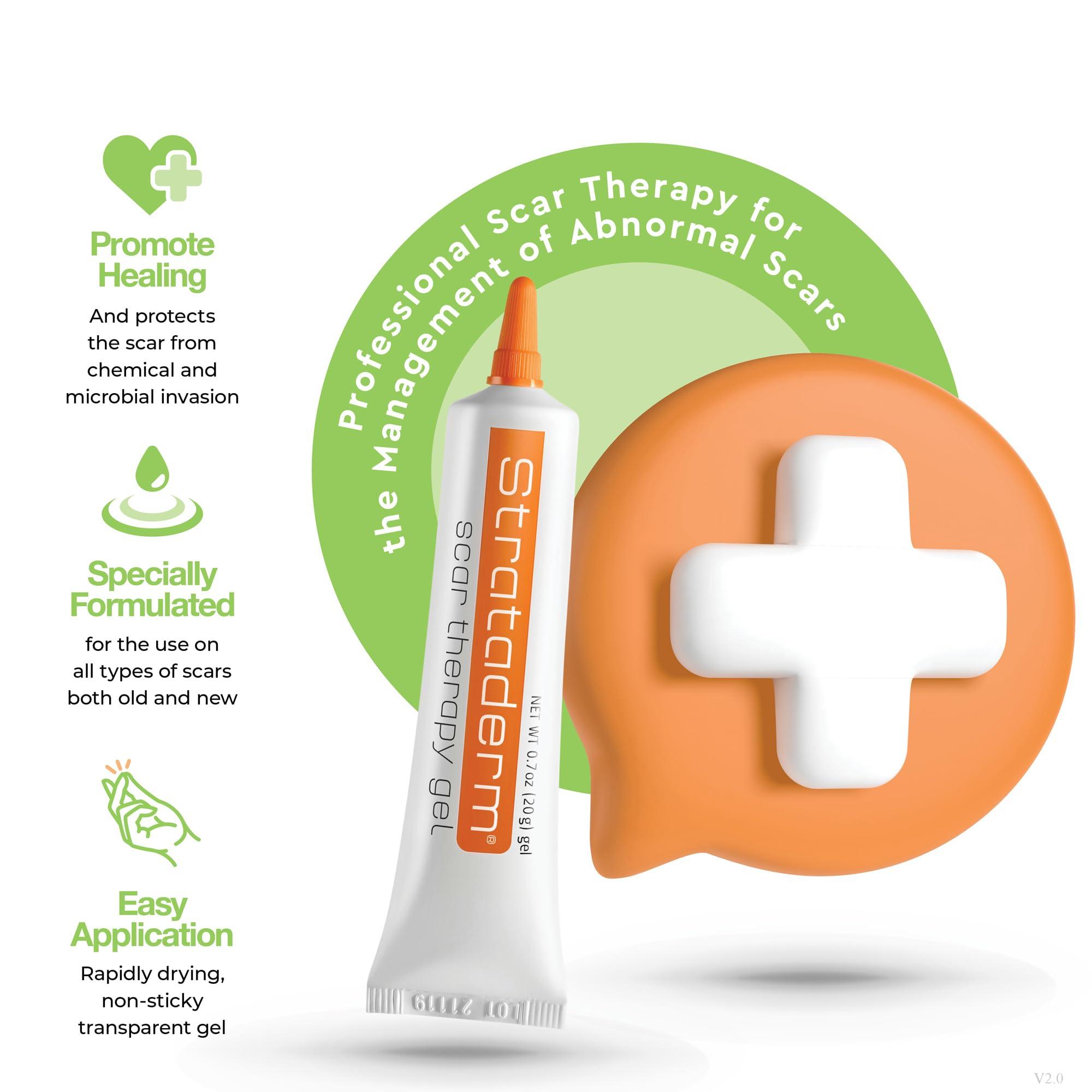 Aura Cacia Strataderm Professional Scar Therapy Gel | Old and New Scars from General Surgery, Trauma, Wounds, Burns, Bites, Acne & Skin Disease | Reduces Redness, Discoloration, Discomfort & Itch | 5g (0.17oz)