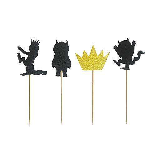 Finduat Finduat 36 Pack Where The Wild Things are Inspired Cupcake Toppers Kids Birthday Party Supplies Decorations And Cupcake Party