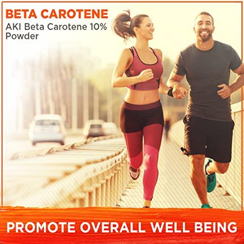 AKI ORGANIC AKI Beta Carotene 10% Powder (1.5Oz, 42.52G) Highly Concentrated flavouring Fount of Vitamin A, May Helps to Support Body Functions, Skin, Immune System, and Eye | GMO Free & Vegan Friendly