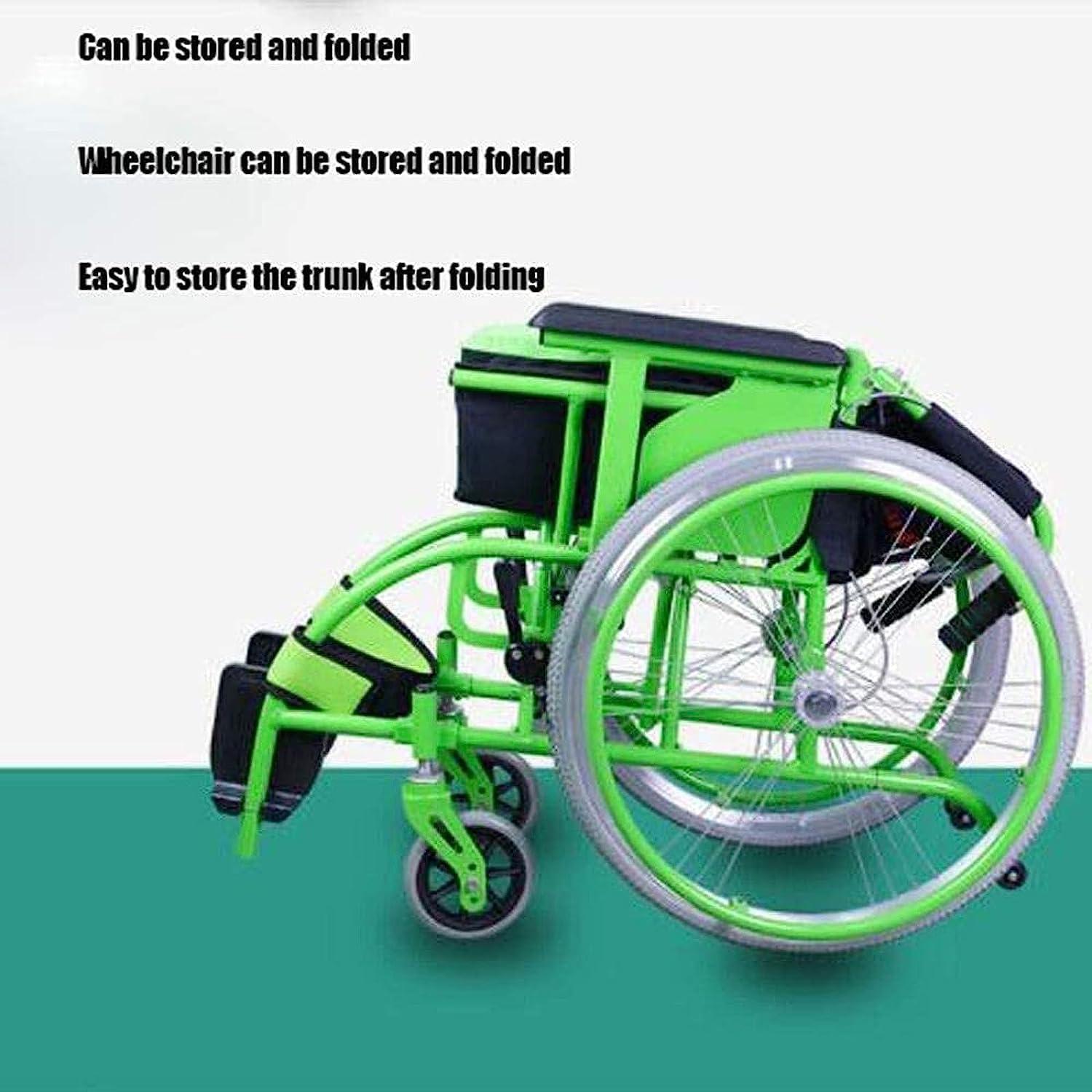Rieort Ultralight Wheelchair Aluminum Alloy W/handbrakes Manual Wheelchair Travel Wheelchair Load 220lb Portable Folding Wheelchair