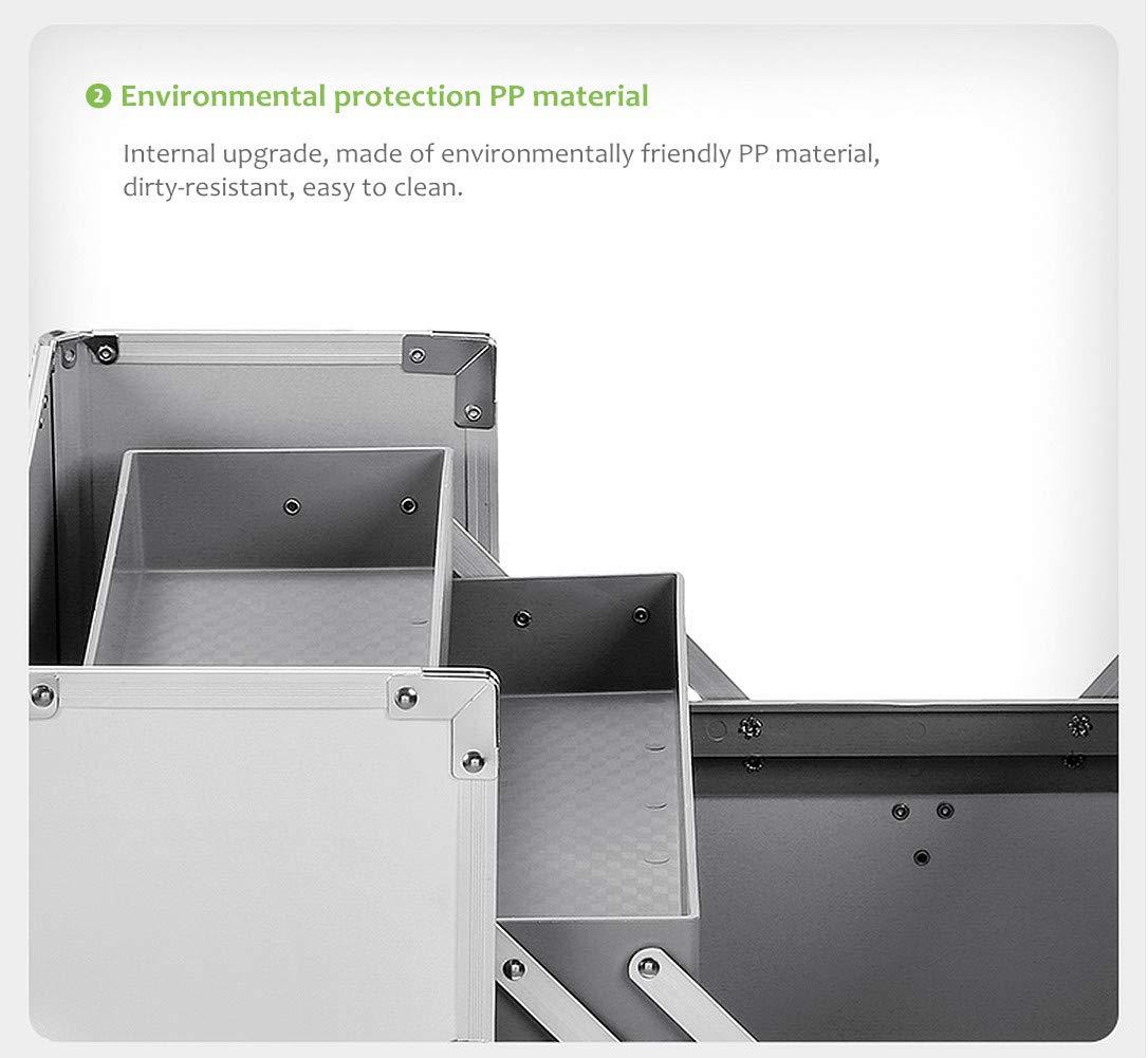 Nurth Medicine Box Nurth First Aid Kit Lockable First Aid Box Security Lock Medicine Storage Box with Portable Handle,Medication Lock Box 3 Tier Design/Precription Storage Box Large Space 14 × 9.8 × 11inch (Silver)