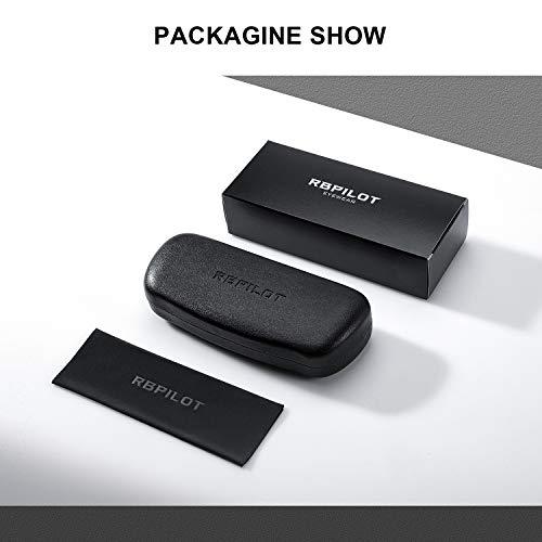 RB.Pilot RB.Pilot Classic Square Reading Glasses for Men Women Light Blocking Computer Readers Spring Hinge Metal Frame Acetate Legs