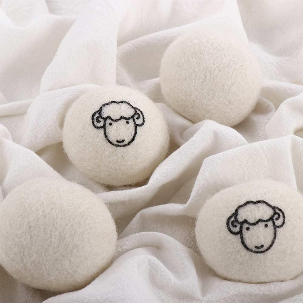 Generic Wool Dryer Balls, Reusable Laundry Balls Softener Washing Fleece Dry Kit Anti-Static Reduce Wrinkles and Save Time Drying Ball(2 pcs-no Pattern)