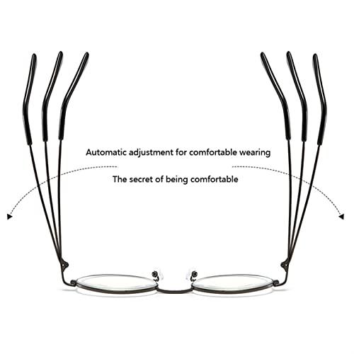WWWL WWWL Reading Glasses, Retro Oval Reading Glasses, Anti-Blue Light, Metal Frame Eyeglasses for Women&Man, Computer Glasses (Color : A, Size : +1)