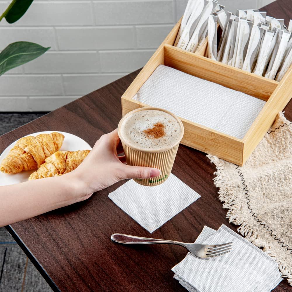 Restaurantware Restaurantware-Sustain 8 Ounce BPI-Certified Hot Cups, 500 Insulated Ripple Coffee Cups - Lids Sold Separately, Leakproof PLA Coating, Compostable Kraft Paper Cups, For Hot Or Cold Drinks