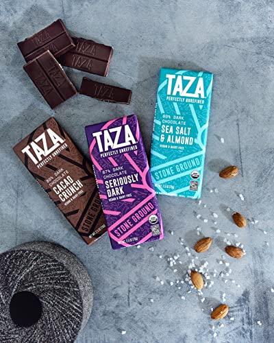 Taza Chocolate Taza Chocolate Organic Amaze Bar 80% Stone Ground, Cacao Crunch, 2.5 Ounce (10 Count), Vegan