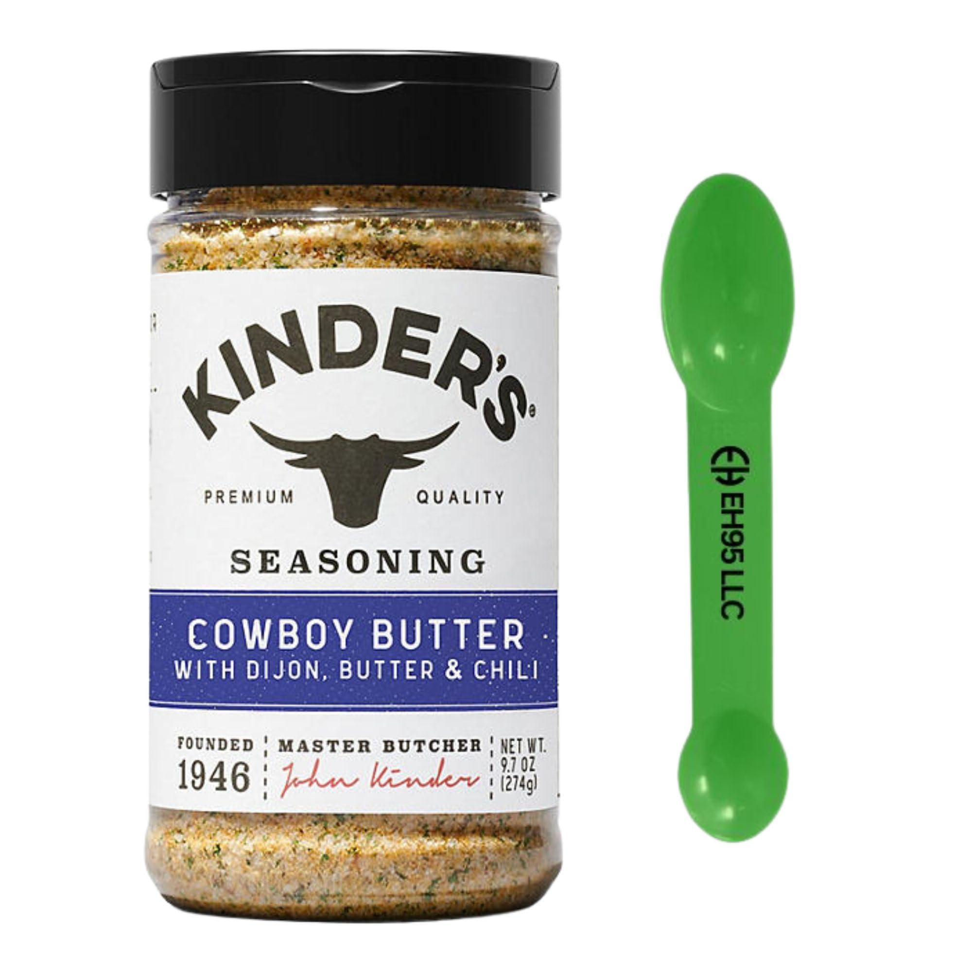 EH95 LLC Kinders Seasoning Cowboy Butter with Dijon, Butter and Chilli 9.7 oz - (Pack of 1) 2 in 1 Measuring Spoon Included