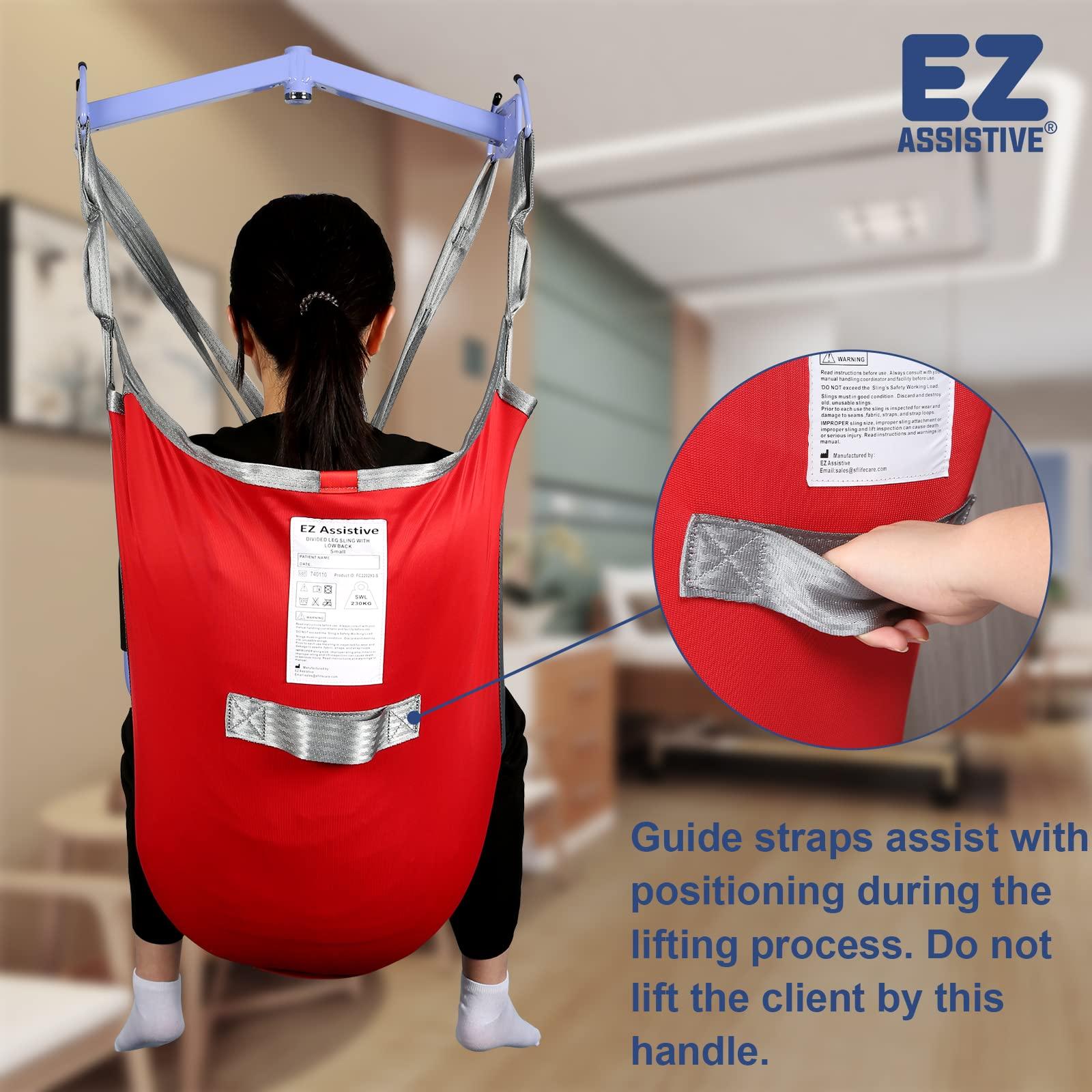 EZ Assistive EZ Assistive Patient Lift Divided Leg Sling with Lower Back, Lift Sling for Transfer and Positioning and Lifting, 500lb Weight Capacity (Large)