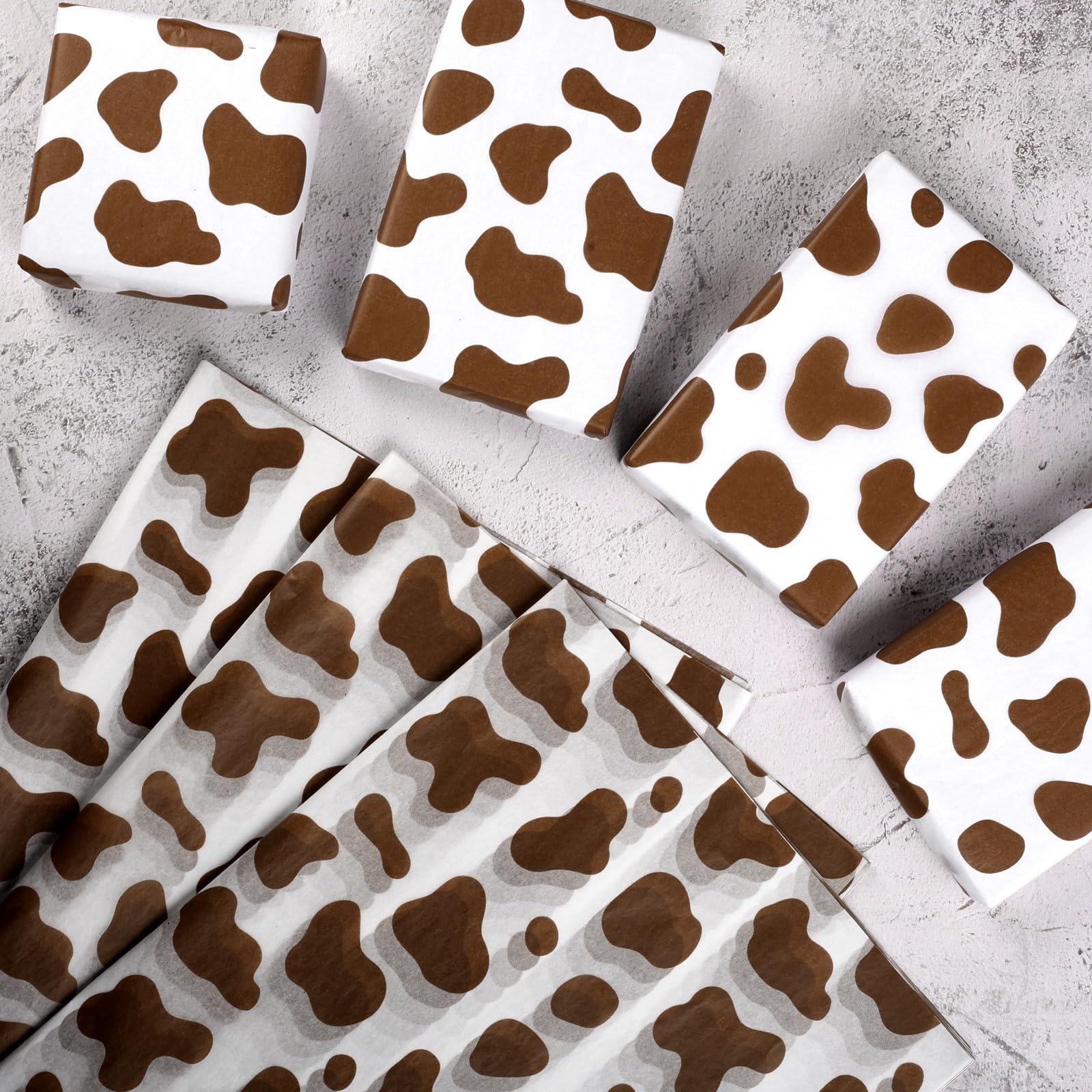Bolsome Bolsome 100 Sheets 20 x 14 Inch Brown Cow Print Tissue Paper Highland Cow Print Tissue Paper for for Gift Wrapping, Birthday, Baby Shower, Cow Theme Party DIY Craft