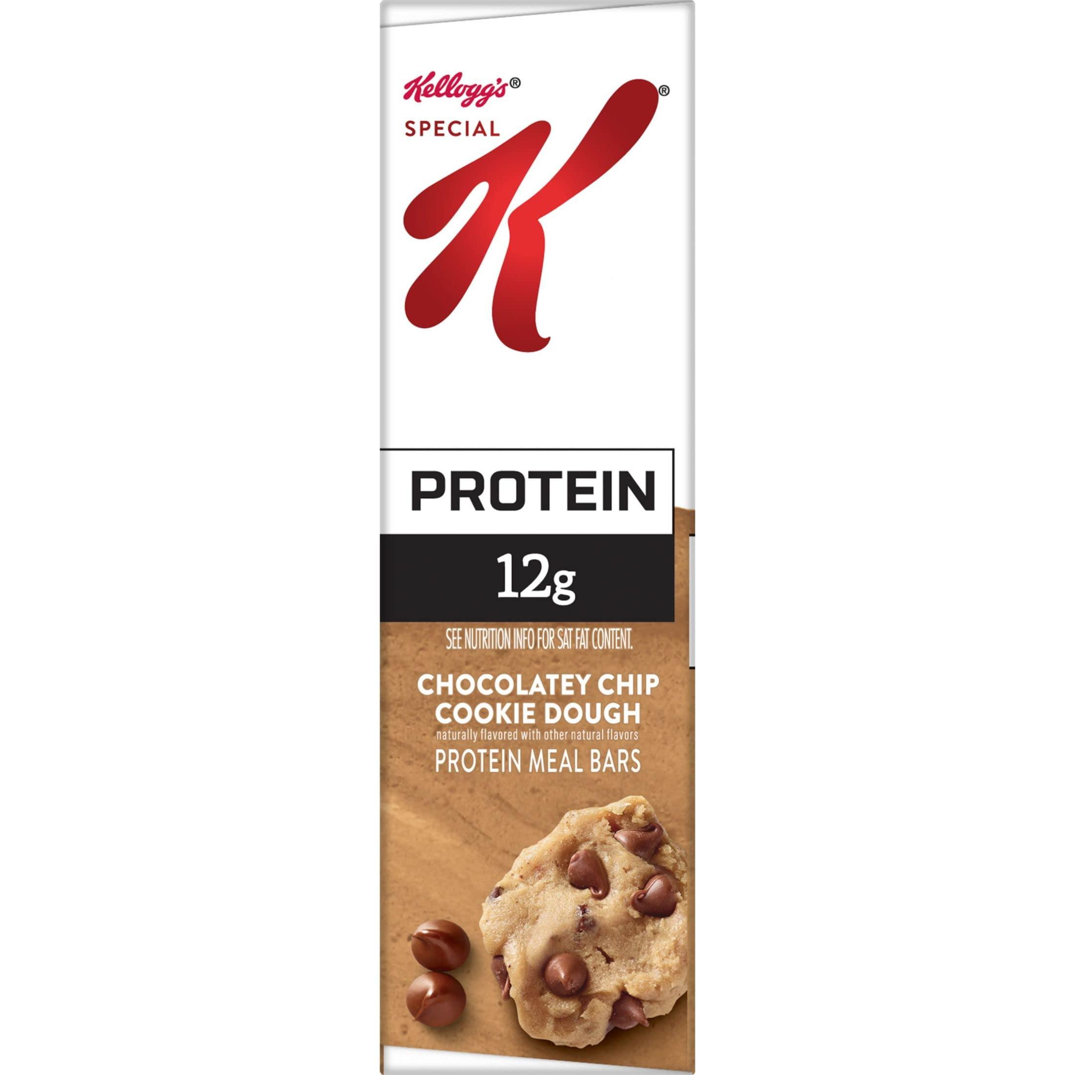 Special K Kellogg's Special K Protein Meal Bars, 12g Protein Snacks, Meal Replacement, Chocolatey Chip Cookie Dough, 19oz Box (12 Bars) (Pack of 2)