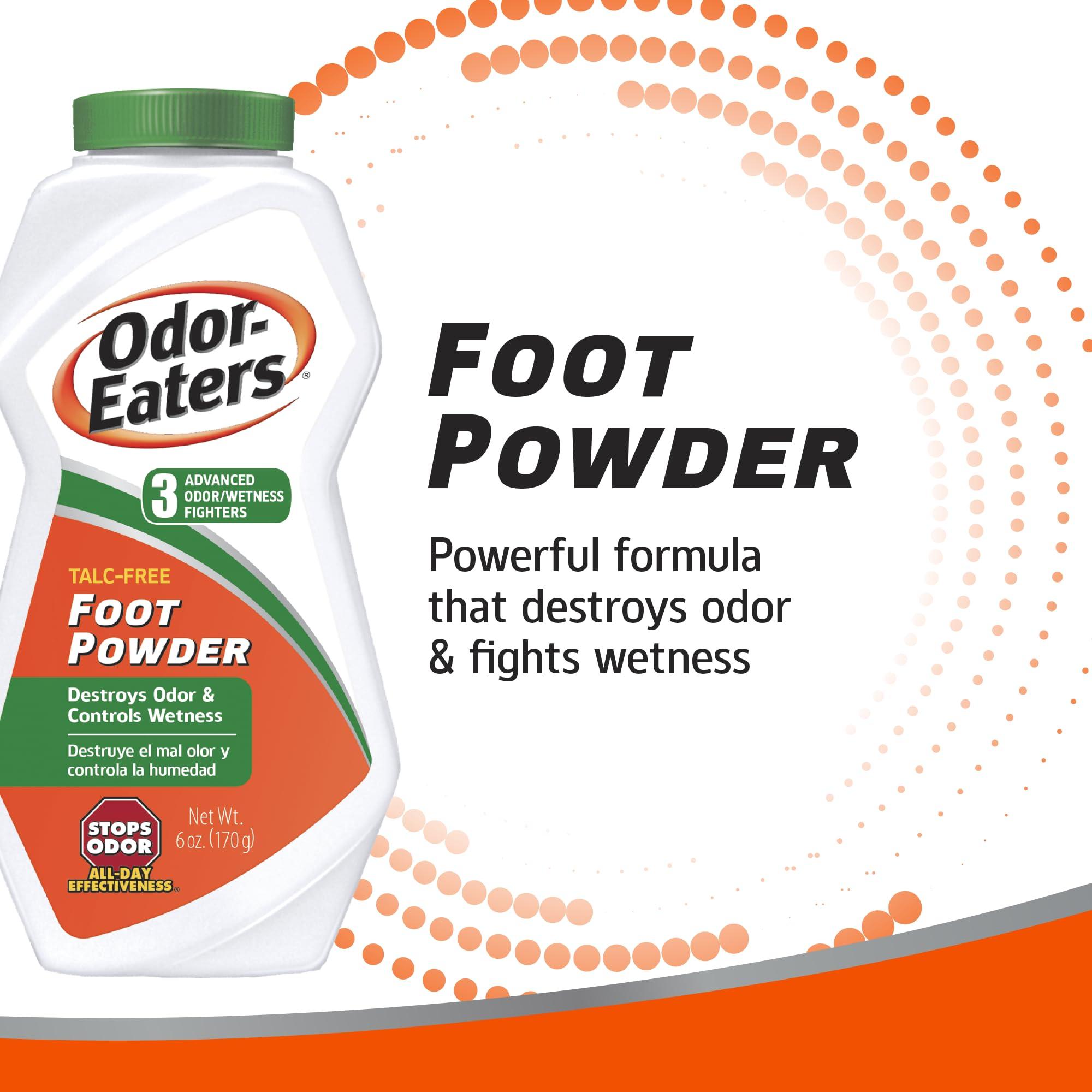Odor-Eaters Odor-Eaters Foot Powder, 6 oz, Pack of 4 Foot Odor Eliminator for Shoes & Feet, Odor Control, Easy Grip Bottle, Foot & Shoe Powder, Talc Free