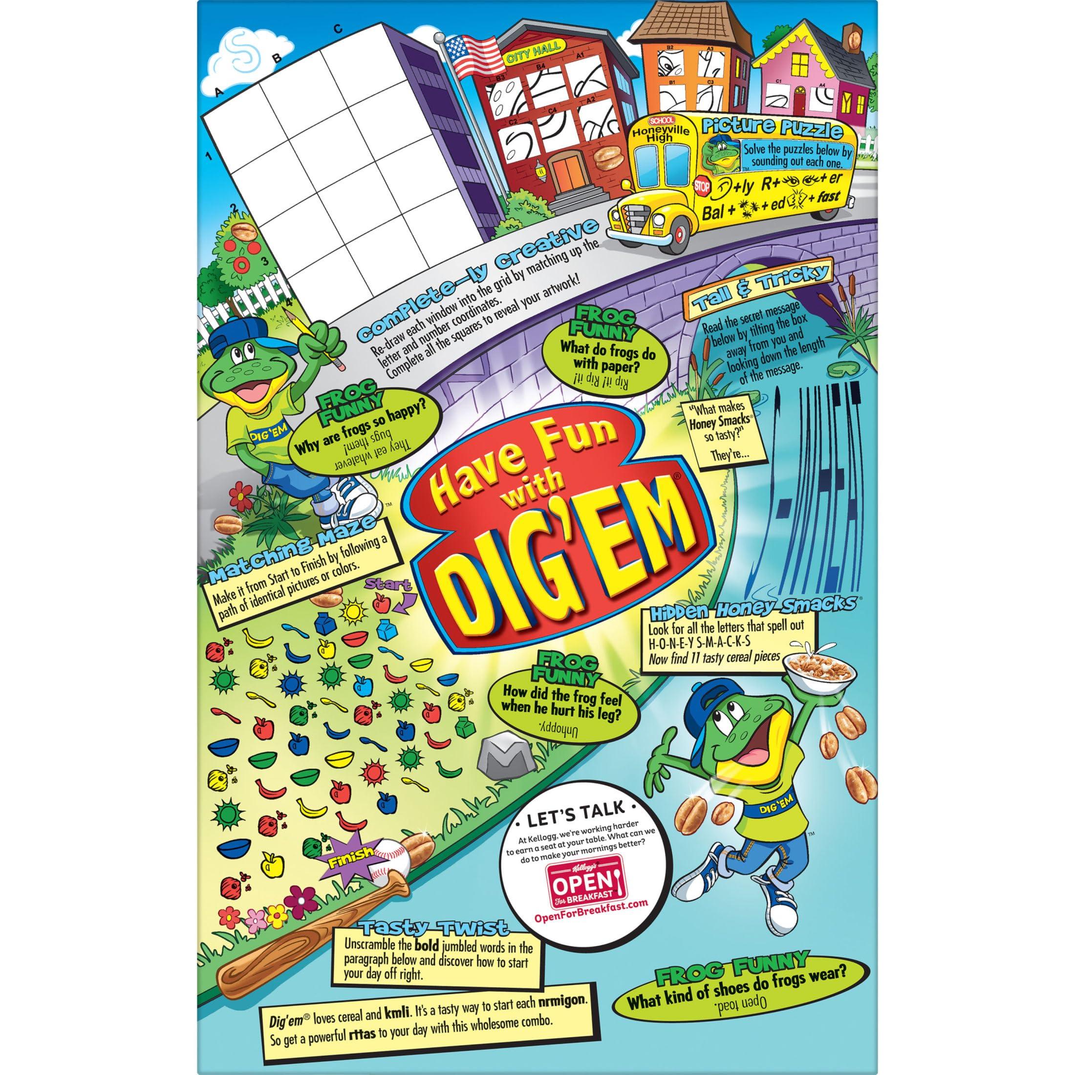 Honey Smacks Honey Smacks Breakfast Cereal, Made with Whole Grain, Kids Snacks, Large Size, Original, 15.3oz Box (1 Box)