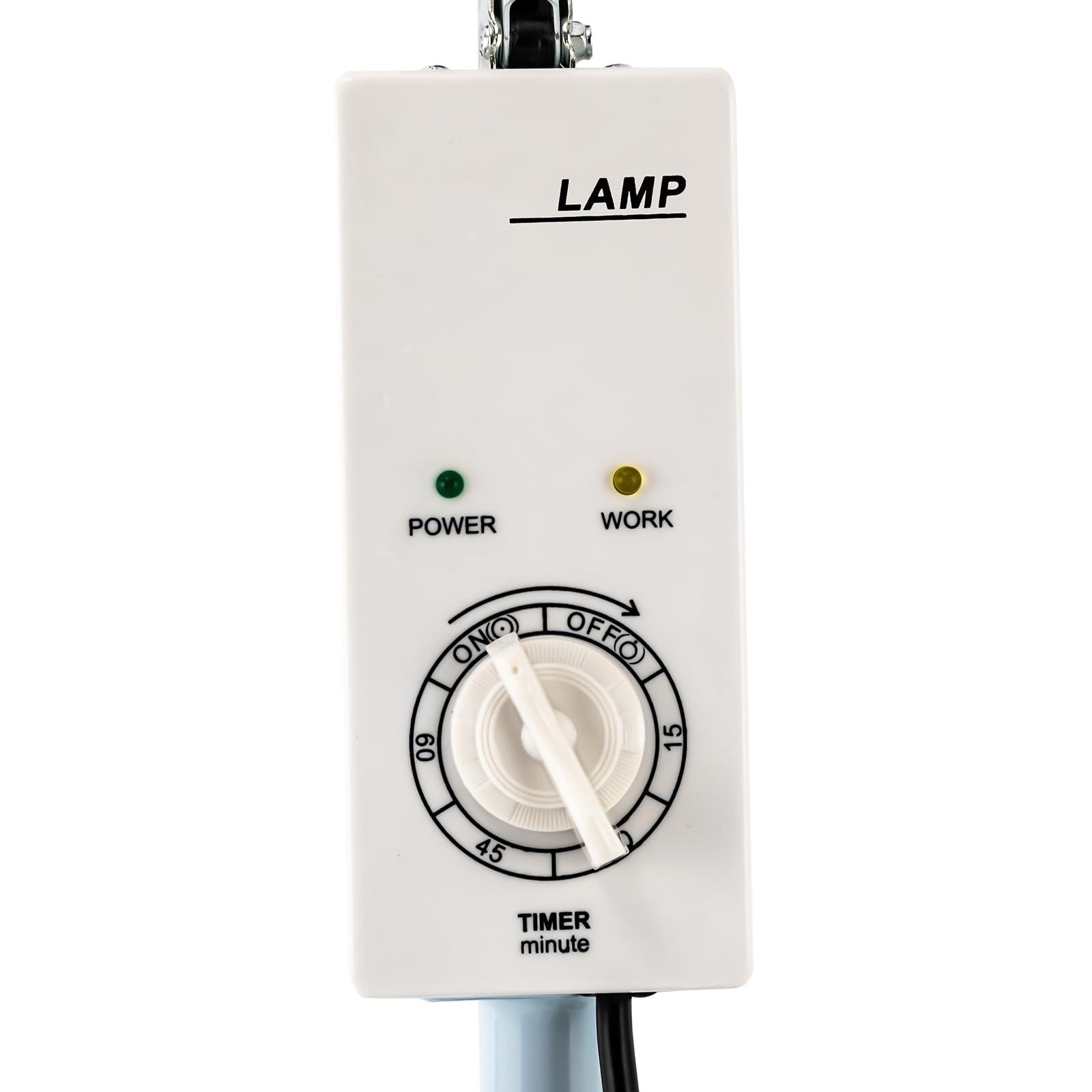 SanBouSi SanBouSi Far Infrared Light 250W 360 Rotating Adjustable Mineral Infrared Heat Lamp Timing Function Therapy Light Rolling Lamp for Relieve Joint Pain and Muscle Aches